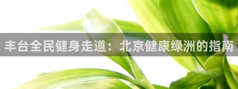 凯时AG网：丰台全民健身走道：北京健康绿洲的指南